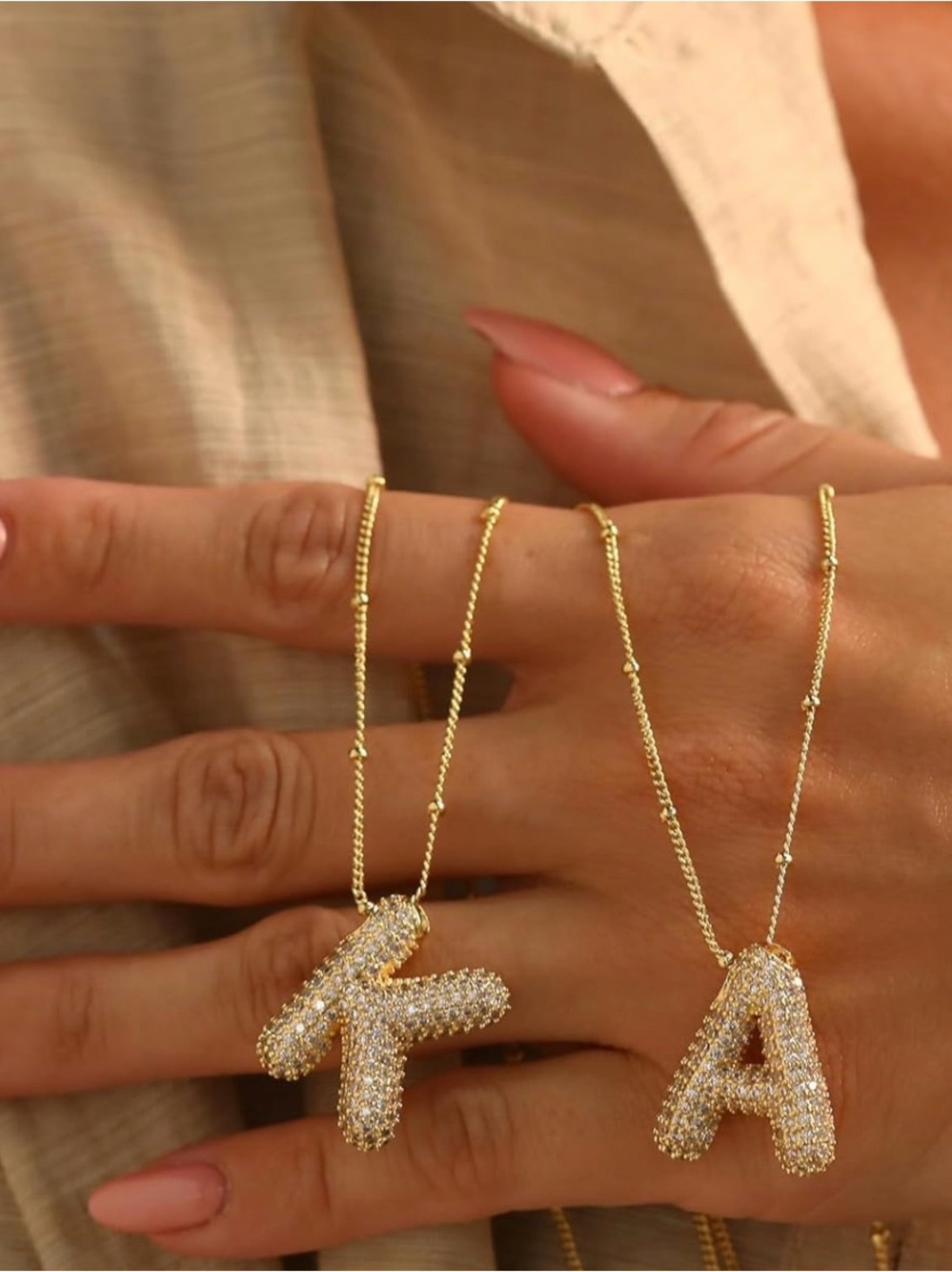 ⭐️FINAL PRICE Gold Plated Cubic Zirconia Initial Letter Necklace
